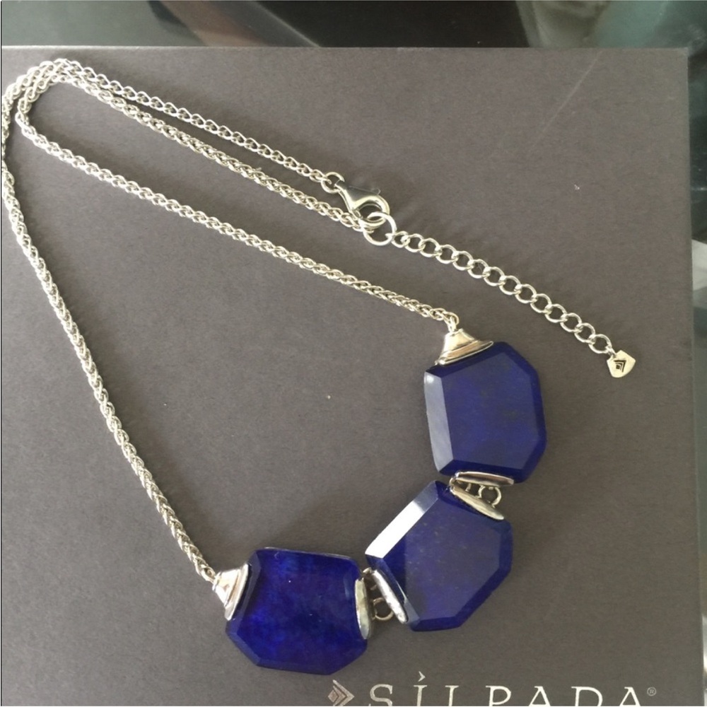 SILPADA “Blue Grotto” Lapis, Rock Crystal and .925 Sterling Silver Necklace
